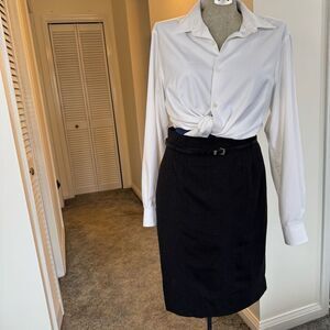 Ann Taylor Stretch Pencil Skirt - charcoal grey 8